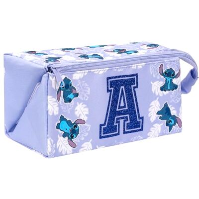 Disney Stitch grote gepersonaliseerde make-uptas met letter glitter initialen reis toilettas cosmetische tas cadeau voor meisjes paars Disney Stitch grote gepersonaliseerde make-uptas met letter glitter initialen reis toilettas cosmetische tas cadeau voor meisjes paars