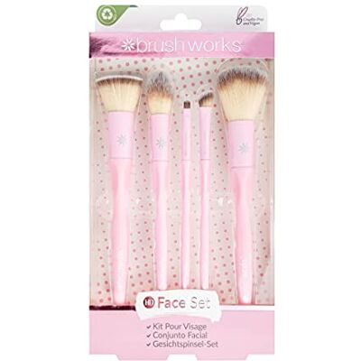 Brushworks HD complete set voor gezicht, roze, eenheid Brushworks HD complete set voor gezicht, roze, eenheid