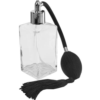 FANTASIA Spuitfles van glas met ballonpomp, zilver/zwart, 100 ml FANTASIA Spuitfles van glas met ballonpomp, zilver/zwart, 100 ml