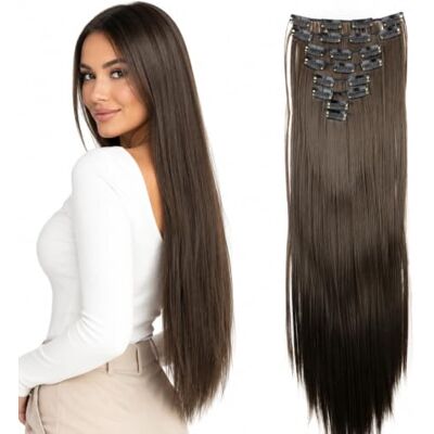 CAISHA Prettyshop CES2 Clip-In-Extensions, 61 cm, bruin, 8 stuks CAISHA Prettyshop CES2 Clip-In-Extensions, 61 cm, bruin, 8 stuks