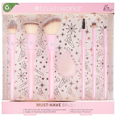 Brushworks Penseelset, roze, Eén maat Brushworks Penseelset, roze, Eén maat