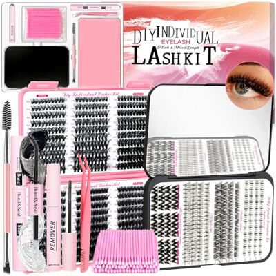 QUKLOGEN DIY zachte wimperverlengingsset 802 stuks krul wimperlijm en sealer lijmverwijderaar, pincet en wimperborstel mini-applicator QUKLOGEN DIY zachte wimperverlengingsset 802 stuks krul wimperlijm en sealer lijmverwijderaar, pincet en wimperborstel mini-applicator