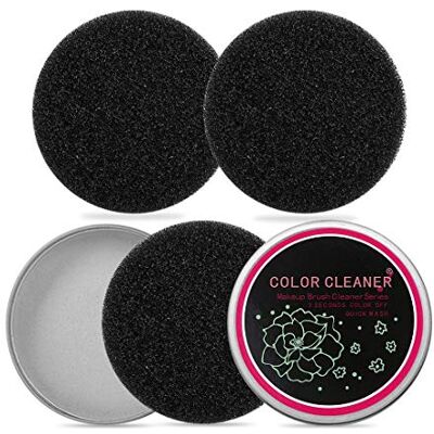 HONGECB Professionele reiniger voor make-upkwasten, snelle kleurverandering voor cosmetische kwasten, eenlaags droogreinigingssponsgereedschap, 3 sponzen met een compacte doos HONGECB Professionele reiniger voor make-upkwasten, snelle kleurverandering voor cosmetische kwasten, eenlaags droogreinigingssponsgereedschap, 3 sponzen met een compacte doos