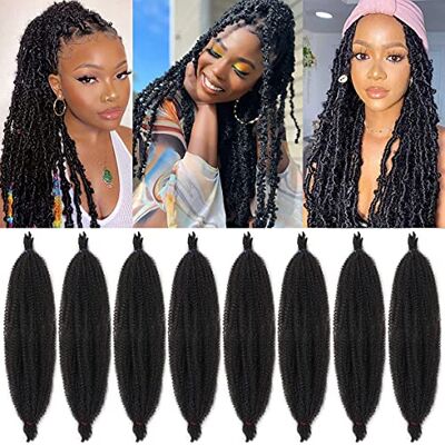 XTREND 24 inch voorgescheiden Springy Afro Twist haar, 8 stuks, voorgloeiend, voor Distressed Soft Locs natuurlijk zwart, Marley Twist, haarverlenging van kunsthaar, 1B # XTREND 24 inch voorgescheiden Springy Afro Twist haar, 8 stuks, voorgloeiend, voor Distressed Soft Locs natuurlijk zwart, Marley Twist, haarverlenging van kunsthaar, 1B #