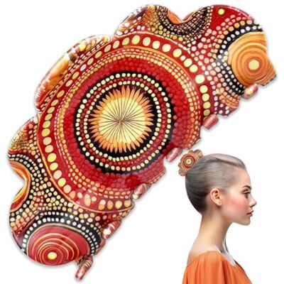 Accent aigu Grote haarclip voor dames, luxe haarspeld met kleurrijk patroon, chique en duurzame accessoires voor dik haar, elegante krabclip (oranje) Accent aigu Grote haarclip voor dames, luxe haarspeld met kleurrijk patroon, chique en duurzame accessoires voor dik haar, elegante krabclip (oranje)