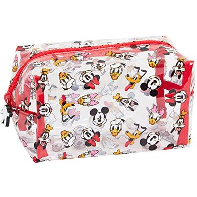 Disney Mickey Mouse Minnie Mouse en vrienden transparante make-uptas voor meisjes en vrouwen, meerkleurig, één maat, make-uptas Disney Mickey Mouse Minnie Mouse en vrienden transparante make-uptas voor meisjes en vrouwen, meerkleurig, één maat, make-uptas