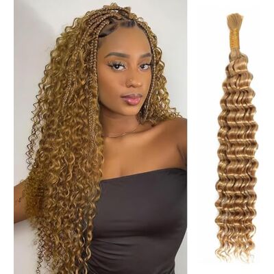 IFLY Human Braiding Hair Deep Wave Weave Natuurlijk Haar Curly Bundels Menselijk Haar voor Boho Braids Braziliaans Haarstrengen Krullend Natuurlijk Menselijk Haar 45,7 cm 50 g Kleur 27 Blond IFLY Human Braiding Hair Deep Wave Weave Natuurlijk Haar Curly Bundels Menselijk Haar voor Boho Braids Braziliaans Haarstrengen Krullend Natuurlijk Menselijk Haar 45,7 cm 50 g Kleur 27 Blond