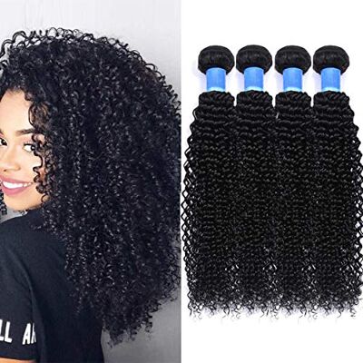 RICHAIR Bundel Braziliaans Krulhaar 22 Inch (55,88 cm), Menselijk Haar Bundels 4 Stuks, Natuurlijke Braziliaanse Strengen Zwart 50g/stk (totaal 200g) RICHAIR Bundel Braziliaans Krulhaar 22 Inch (55,88 cm), Menselijk Haar Bundels 4 Stuks, Natuurlijke Braziliaanse Strengen Zwart 50g/stk (totaal 200g)
