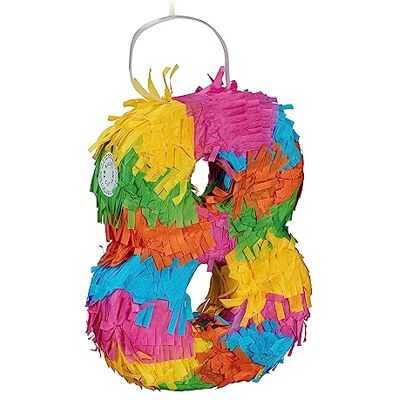 Relaxdays Pinata cijfer 8 regenboog verjaardag h x b x d: 20,5 x 15,5 x 4,5 cm, mini piñata kinderen, om te vullen, veelkleurig, 1 stuk Relaxdays Pinata cijfer 8 regenboog verjaardag h x b x d: 20,5 x 15,5 x 4,5 cm, mini piñata kinderen, om te vullen, veelkleurig, 1 stuk