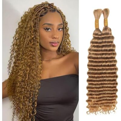 IFLY Human Braiding Hair Deep Wave Weave Natuurlijk Haar Curly Bundels Menselijk Haar voor Boho Braids Braziliaans Haarstrengen Krullend Natuurlijk Menselijk Haar 45,7 cm 100 g Kleur 27 Blond IFLY Human Braiding Hair Deep Wave Weave Natuurlijk Haar Curly Bundels Menselijk Haar voor Boho Braids Braziliaans Haarstrengen Krullend Natuurlijk Menselijk Haar 45,7 cm 100 g Kleur 27 Blond