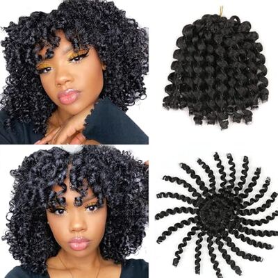 XTREND 20 cm, 3 verpakkingen Jumpy Wand Curl Braids haar, 20 strengen/verpakking, 75 g, synthetisch, Jamaicaanse rebound, gehaakte vlechten, haarverlenging voor zwarte vrouwen (20 cm, 1B #) XTREND 20 cm, 3 verpakkingen Jumpy Wand Curl Braids haar, 20 strengen/verpakking, 75 g, synthetisch, Jamaicaanse rebound, gehaakte vlechten, haarverlenging voor zwarte vrouwen (20 cm, 1B #)