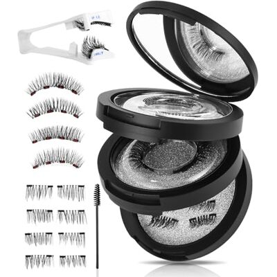 Hixava 4 paar magnetische valse wimpers, natuurlijk, herbruikbaar Herbruikbaar, met applicator, natuurlijke look, met clip, geschikt voor dagelijkse make-up Hixava 4 paar magnetische valse wimpers, natuurlijk, herbruikbaar Herbruikbaar, met applicator, natuurlijke look, met clip, geschikt voor dagelijkse make-up