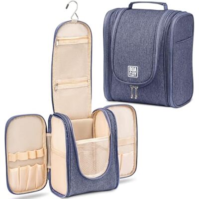 BOACAY Toilettas voor dames, heren, kinderen, reistas, cosmetica om op te hangen, zacht en opvouwbaar, voor douche of make-up BOACAY Toilettas voor dames, heren, kinderen, reistas, cosmetica om op te hangen, zacht en opvouwbaar, voor douche of make-up
