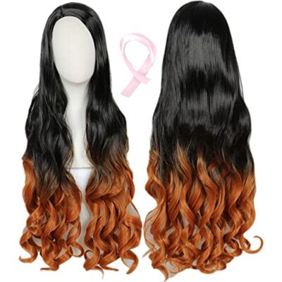 Linfairy Lange geverfde pruik voor cosplay, Halloween, compleet kostuum voor dames Linfairy Lange geverfde pruik voor cosplay, Halloween, compleet kostuum voor dames