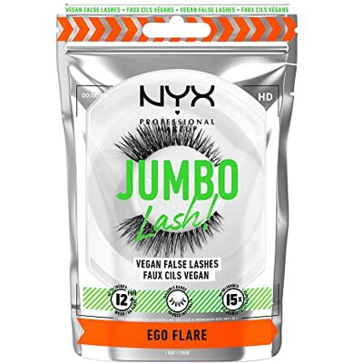 NYX PROFESSIONAL MAKEUP Valse wimpers, lange houdbaarheid 12 uur, onzichtbare strepen, herbruikbaar tot 15 x, veganistische formule, Jumbo Lash!, model: Ego Flare (05) NYX PROFESSIONAL MAKEUP Valse wimpers, lange houdbaarheid 12 uur, onzichtbare strepen, herbruikbaar tot 15 x, veganistische formule, Jumbo Lash!, model: Ego Flare (05)