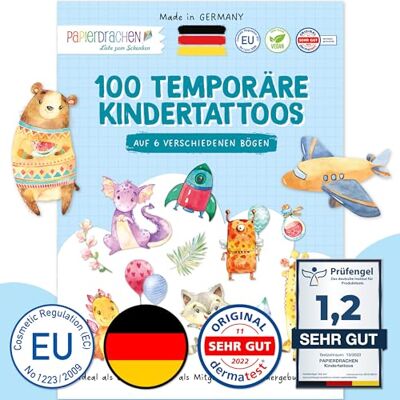 Papierdrachen 100 tattoos voor kinderen tattoos voor kinderen met dinosaurussen, monsters, draken, bosdieren en andere kindvriendelijke ontwerpen verjaardagscadeau of cadeau Papierdrachen 100 tattoos voor kinderen tattoos voor kinderen met dinosaurussen, monsters, draken, bosdieren en andere kindvriendelijke ontwerpen verjaardagscadeau of cadeau