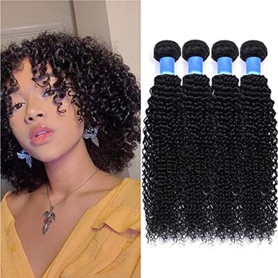 RICHAIR Bundel Braziliaans Krulhaar 8 Inch, Menselijk Haar Bundels 4 Stuks, Natuurlijke Braziliaanse Strengen Zwart 50g/stk (totaal 200g) RICHAIR Bundel Braziliaans Krulhaar 8 Inch, Menselijk Haar Bundels 4 Stuks, Natuurlijke Braziliaanse Strengen Zwart 50g/stk (totaal 200g)