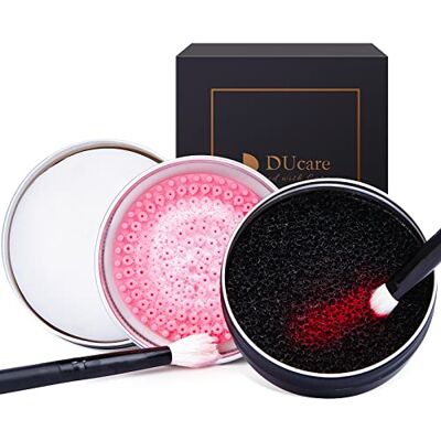 DUcare Make-up Penseel Reiniging Borstel 2 Stks: Vaste Zeep Cleaner & Kleur Verwijderen Spons DUcare Make-up Penseel Reiniging Borstel 2 Stks: Vaste Zeep Cleaner & Kleur Verwijderen Spons