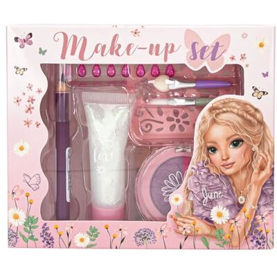 Depesche TOPModel Summer Feeling 13167 Make-upset in paars en roze, met make-uppen, glittergel, decoratieve stenen, enz. Met kwast en applicator Depesche TOPModel Summer Feeling 13167 Make-upset in paars en roze, met make-uppen, glittergel, decoratieve stenen, enz. Met kwast en applicator