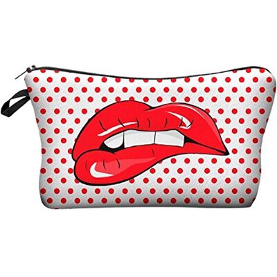 Leuchtbox Modieuze toilettas, make-uptas, waterdicht, originele bedrukte motieven voor reizen, vakantie en dagelijks gebruik, wit-rood (rode lippen), Unisize, toilettas, Wit-rood (rode lippen), Toilettas Leuchtbox Modieuze toilettas, make-uptas, waterdicht, originele bedrukte motieven voor reizen, vakantie en dagelijks gebruik, wit-rood (rode lippen), Unisize, toilettas, Wit-rood (rode lippen), Toilettas