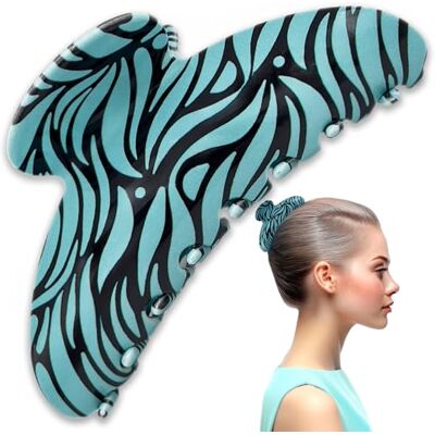 Accent aigu Haarclip voor dames, kleurrijke cirkels, chique en unieke accessoires voor dik haar, duurzame en elegante krabclip (turquoise) Accent aigu Haarclip voor dames, kleurrijke cirkels, chique en unieke accessoires voor dik haar, duurzame en elegante krabclip (turquoise)