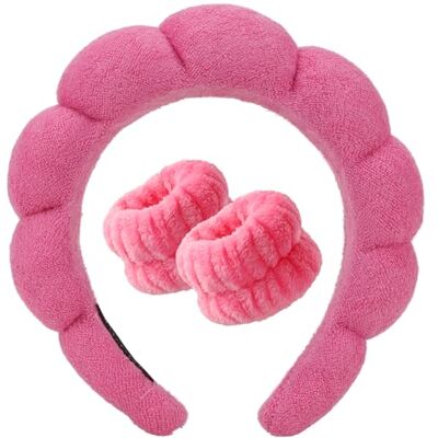 DRESHOW Gezichtswassen Spa Hoofdband Set Zachte badstof Manchetten Voor Make-up en Huidverzorging Antislip Hoofdband voor Vrouwen Eén maat DRESHOW Gezichtswassen Spa Hoofdband Set Zachte badstof Manchetten Voor Make-up en Huidverzorging Antislip Hoofdband voor Vrouwen Eén maat