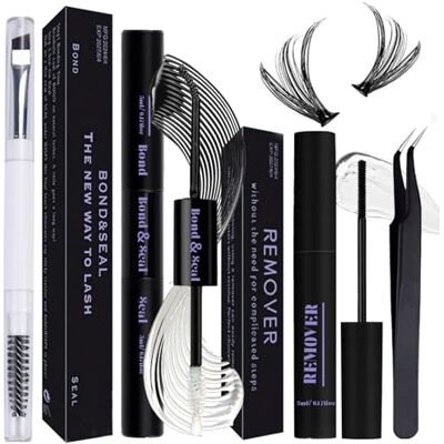 Qiveaory 4 stuks wimperextensions met waterdichte wimperlijm, 72 uur houdbaar, draagbare pincet, met dop, voor beginners Qiveaory 4 stuks wimperextensions met waterdichte wimperlijm, 72 uur houdbaar, draagbare pincet, met dop, voor beginners