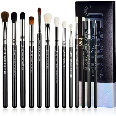 Jessup Set van 13 professionele oogkwasten, make-up, premium kwaliteit, smoky blender Precision Crease Definer Pencil zwart zilver Jessup Set van 13 professionele oogkwasten, make-up, premium kwaliteit, smoky blender Precision Crease Definer Pencil zwart zilver