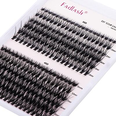 FADLASH Individuele doe-het-zelf wimperextensions, 30+40 wimpers per wortel, Russian volume, kunstwimpers, mat zwart, 8-16 mm lengte assortiment (0,07-D-Curl) FADLASH Individuele doe-het-zelf wimperextensions, 30+40 wimpers per wortel, Russian volume, kunstwimpers, mat zwart, 8-16 mm lengte assortiment (0,07-D-Curl)
