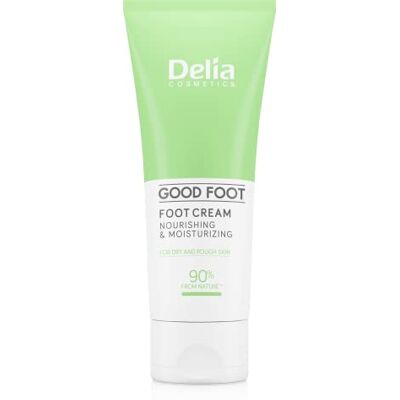 Delia Cosmetics Good Foot Voedende voetcrème, hydratatie en regeneratie, droge en ruwe voeten, sojaolie, sheaboter, lanoline, allantoïne, pepermuntextract, 100 ml Delia Cosmetics Good Foot Voedende voetcrème, hydratatie en regeneratie, droge en ruwe voeten, sojaolie, sheaboter, lanoline, allantoïne, pepermuntextract, 100 ml