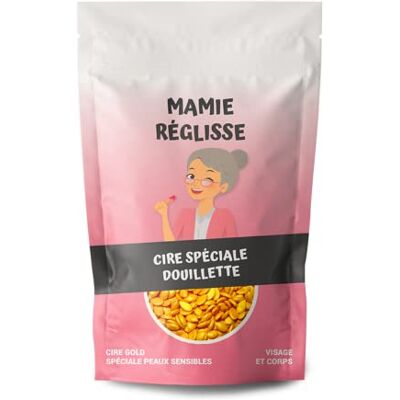 Mamie Réglisse Gouden ontharingswas, speciaal voor de gevoelige huid, glad, 200 g, 1 zakje Mamie Réglisse Gouden ontharingswas, speciaal voor de gevoelige huid, glad, 200 g, 1 zakje