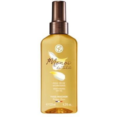 Yves Rocher Monoï Droge olie voor lichaam en haar, hydratatie en voeding, Tiaré bloesem, vanillegeur, 99% natuurlijk, vetvrije afwerking en zonnegeur, zachte huid en glanzend haar, 125 ml Yves Rocher Monoï Droge olie voor lichaam en haar, hydratatie en voeding, Tiaré bloesem, vanillegeur, 99% natuurlijk, vetvrije afwerking en zonnegeur, zachte huid en glanzend haar, 125 ml