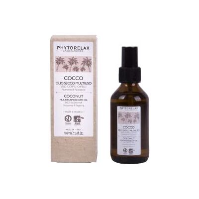 Phytorelax Laboratories Coco Vegan & Organic multifunctionele droge olie gezicht lichaam voedend en herstellend, omhullend, absorbeert zeer goed 100 ml Phytorelax Laboratories Coco Vegan & Organic multifunctionele droge olie gezicht lichaam voedend en herstellend, omhullend, absorbeert zeer goed 100 ml