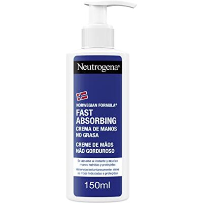 Neutrogena Noorse formule, handcrème, snelle absorptie, herstellende handcrème met glycerine en vitamine E, droge en gebarsten handcrème met lichte textuur, 150 ml Neutrogena Noorse formule, handcrème, snelle absorptie, herstellende handcrème met glycerine en vitamine E, droge en gebarsten handcrème met lichte textuur, 150 ml