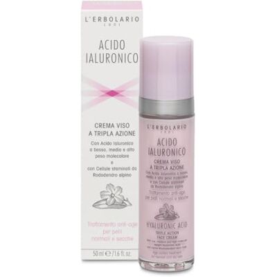 L'Erbolario , Gezichtscrème met hyaluronzuur voor normale en droge huid, drievoudige werking anti-aging verzorging, 50 ml L'Erbolario , Gezichtscrème met hyaluronzuur voor normale en droge huid, drievoudige werking anti-aging verzorging, 50 ml