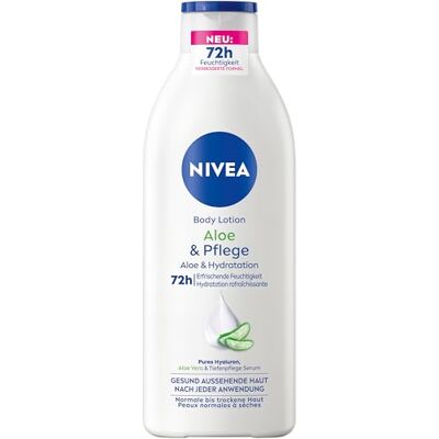 NIVEA Aloë & Care bodylotion, lichaamscrème met diepverzorgingsserum voor 72 uur hydratatie, bodylotion met zuiver hyaluronzuur en originele aloë vera NIVEA Aloë & Care bodylotion, lichaamscrème met diepverzorgingsserum voor 72 uur hydratatie, bodylotion met zuiver hyaluronzuur en originele aloë vera