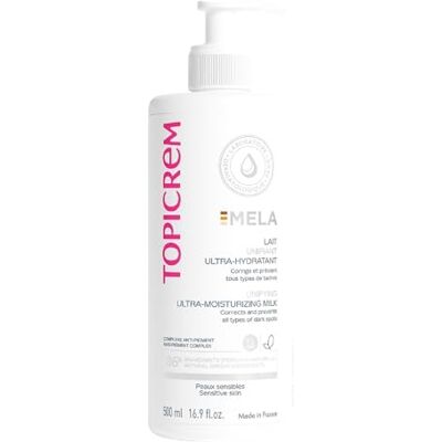 Topicrem Mela, ultra-hydraterende bodymilk – hydrateert 24 uur, egaliseert de teint, corrigeert en voorkomt het verschijnen van pigmentvlekken, romige textuur, gevoelige huid, nieuwe formule 500 ml Topicrem Mela, ultra-hydraterende bodymilk – hydrateert 24 uur, egaliseert de teint, corrigeert en voorkomt het verschijnen van pigmentvlekken, romige textuur, gevoelige huid, nieuwe formule 500 ml