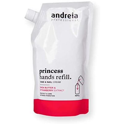Andreia Professional Hands & Feet Care Hand- en nagelcrème, droge en gebarsten voetcrème met sheaboter en aardbeienextract, Reill 400 ml Andreia Professional Hands & Feet Care Hand- en nagelcrème, droge en gebarsten voetcrème met sheaboter en aardbeienextract, Reill 400 ml