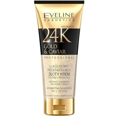 EVELINE COSMETICS Crème pour Mains Or 24K Caviar Luxury Gold 100 ml EVELINE COSMETICS Crème pour Mains Or 24K Caviar Luxury Gold 100 ml