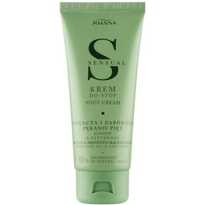 Joanna Sensual Voetcrème voor vrouwen met ureum, hennep en panthenol vochtinbrengende voetverzorging balsem voor droge en gebarsten voeten tegen eelt 100 g Joanna Sensual Voetcrème voor vrouwen met ureum, hennep en panthenol vochtinbrengende voetverzorging balsem voor droge en gebarsten voeten tegen eelt 100 g