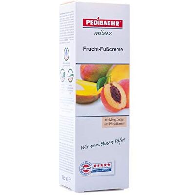Pedibaehr Mango en perzik voetbalsem, alle huidtypes, 125 ml Pedibaehr Mango en perzik voetbalsem, alle huidtypes, 125 ml