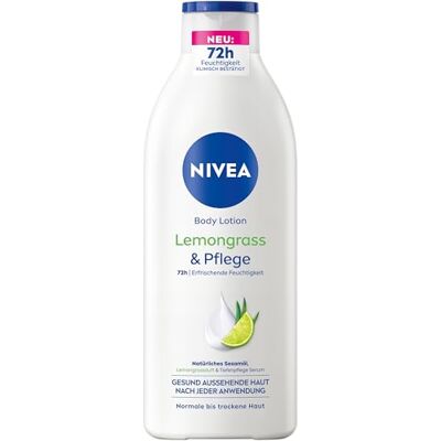 NIVEA Citroengras bodylotion en verzorging 400 ml Lichaamscrème met sesamolie en diepverzorgingsserum, citroengrasgeur, 72 uur, hydratatie trekt snel in NIVEA Citroengras bodylotion en verzorging 400 ml Lichaamscrème met sesamolie en diepverzorgingsserum, citroengrasgeur, 72 uur, hydratatie trekt snel in