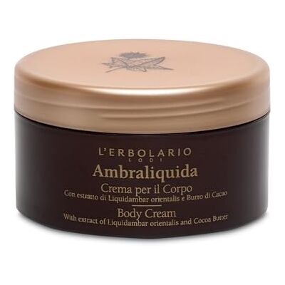 L'Erbolario , Ambraliquida Body Cream, Verzachtende en verkwikkende verzorging, hydraterende lichaamscrème, droge huid, geurcrème, geurcrème, formaat 250 ml L'Erbolario , Ambraliquida Body Cream, Verzachtende en verkwikkende verzorging, hydraterende lichaamscrème, droge huid, geurcrème, geurcrème, formaat 250 ml