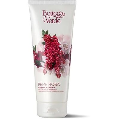 Bottega Verde Roze peper, hydraterende lichaamscrème, 200 ml, hydraterende en voedende werking, voor alle huidtypes Bottega Verde Roze peper, hydraterende lichaamscrème, 200 ml, hydraterende en voedende werking, voor alle huidtypes