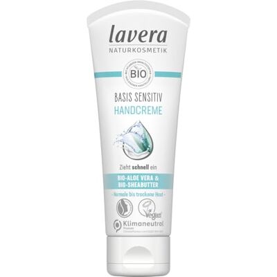 lavera Basis Sensitiv handcrème gecertificeerde natuurlijke cosmetica veganistisch aloë vera & biologische sheaboter 75 ml lavera Basis Sensitiv handcrème gecertificeerde natuurlijke cosmetica veganistisch aloë vera & biologische sheaboter 75 ml