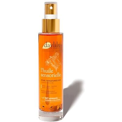 DAYLILY Paris Daylily Sensorische anti-striae-olie voor zwangerschap Voorkom het ontstaan en verwacht recente striae Intensief avondritueel Gemaakt in Frankrijk Cruelty Free & Vegan 100 ml DAYLILY Paris Daylily Sensorische anti-striae-olie voor zwangerschap Voorkom het ontstaan en verwacht recente striae Intensief avondritueel Gemaakt in Frankrijk Cruelty Free & Vegan 100 ml