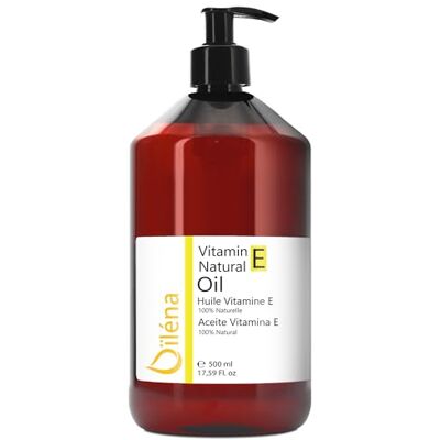 Oïléna 100% natuurlijke veganistische vitamine E-olie Anti-aging verzorging make-up remover vochtinbrengende crème voor lichaam, haar, handen, nagels gezichtsmist, goud, 500 ml Oïléna 100% natuurlijke veganistische vitamine E-olie Anti-aging verzorging make-up remover vochtinbrengende crème voor lichaam, haar, handen, nagels gezichtsmist, goud, 500 ml