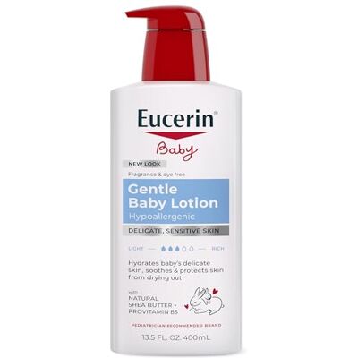 Eucerin Hypoallergene en parfumvrije babybodylotion met provitamine B5 en sheaboter, 40 ml fles Eucerin Hypoallergene en parfumvrije babybodylotion met provitamine B5 en sheaboter, 40 ml fles