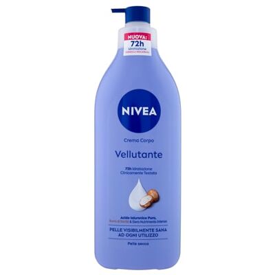 NIVEA Vellutante lichaamscrème 500 ml, 72 uur vochtinbrengende crème verrijkt met puur hyaluronzuur, sheaboter en intensief voedend serum, hydraterende crème voor de droge huid NIVEA Vellutante lichaamscrème 500 ml, 72 uur vochtinbrengende crème verrijkt met puur hyaluronzuur, sheaboter en intensief voedend serum, hydraterende crème voor de droge huid