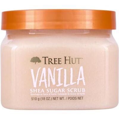 Tree Hut Vanille Shea Sugar Scrub Peeling en voedend met sheaboter en etherische oliën, lichaamsscrub voor alle huidtypes Tree Hut Vanille Shea Sugar Scrub Peeling en voedend met sheaboter en etherische oliën, lichaamsscrub voor alle huidtypes